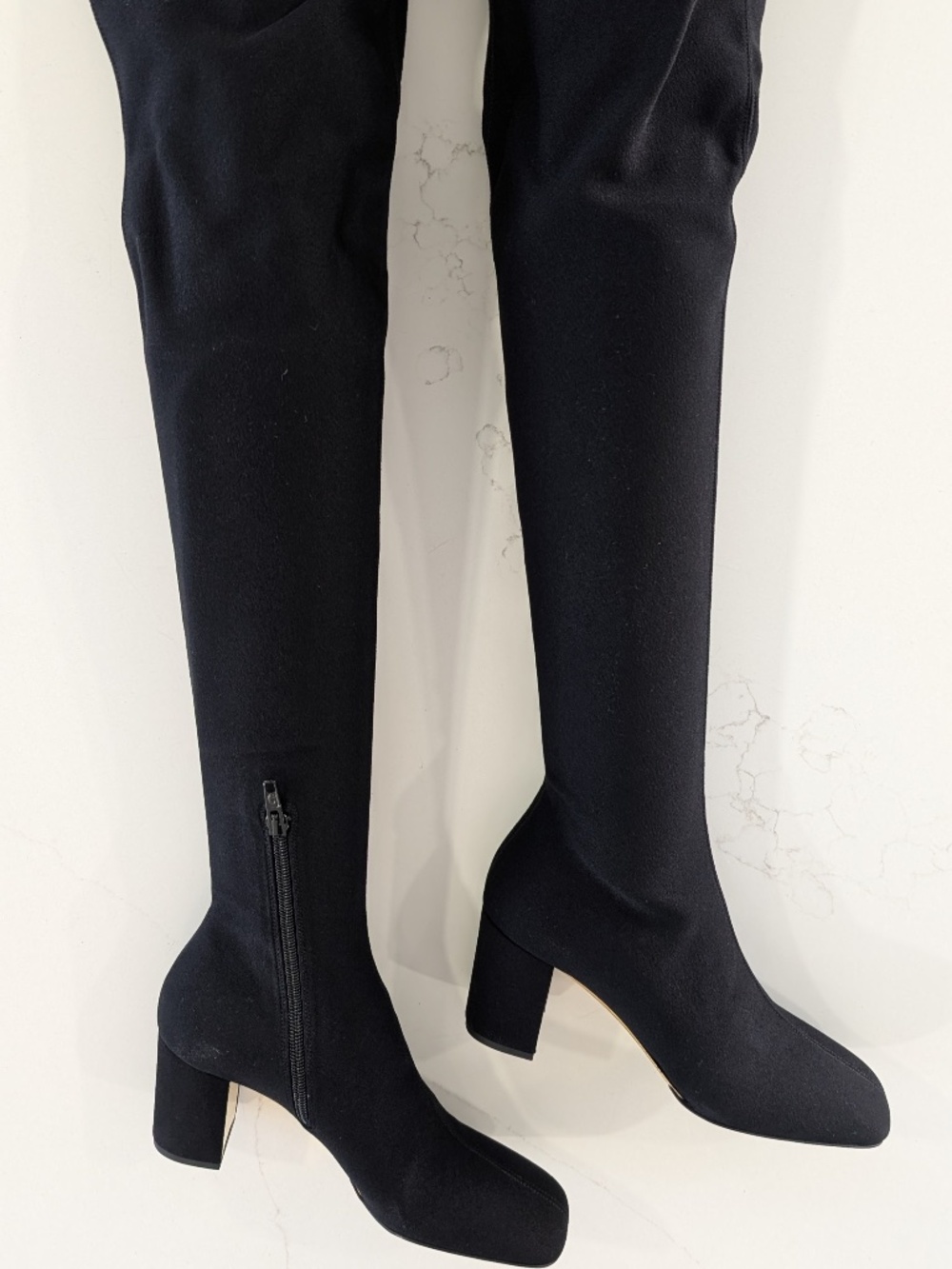 Valentino Garavani Golden Walk Over The Knee Boots Black Stretch VLogo 36 NWB